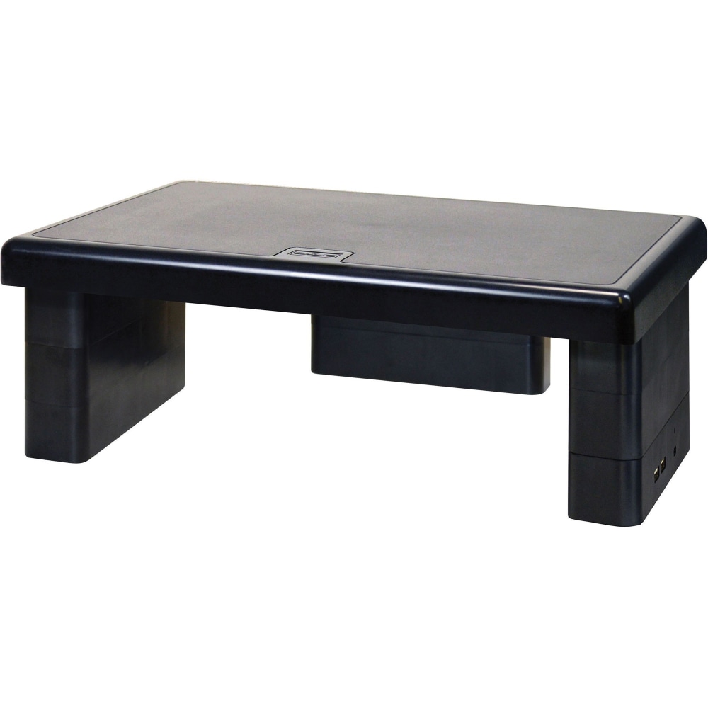 DAC Stax MP-213-Adjustable Monitor/Laptop Stand with 2-USB Ports, Black - 66 lb Load Capacity - 13inx 10.5in Depth - Black - - 02159 MPN:02159