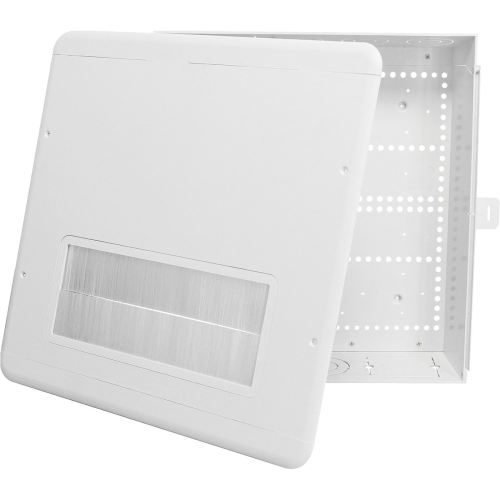DataComm 80-1500-BR 15-Inch Plastic Enclosure Box with Brush Cover - 1-gang - White - ABS Plastic MPN:80-1500-BR