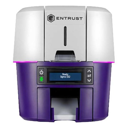 ID Card Printer, Gray/Purple, Dual-Sided MPN:525301-005