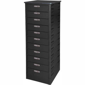 Datum TekStak™ Laptop Storage Locker with Laminate Top 11 Bays Electronic Lock Black TEKS11-C-LT-T25-L1595-60