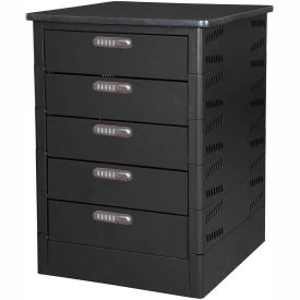 Datum TekStak™ Laptop Storage Locker with Laminate Top 5 Bays Electronic Lock Black TEKS5-C-LT-T25-L1595-60
