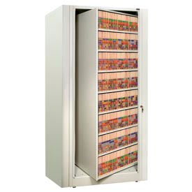 Rotary File Cabinet Starter Unit Legal 7 Shelves Bone White XLG-S8-T15