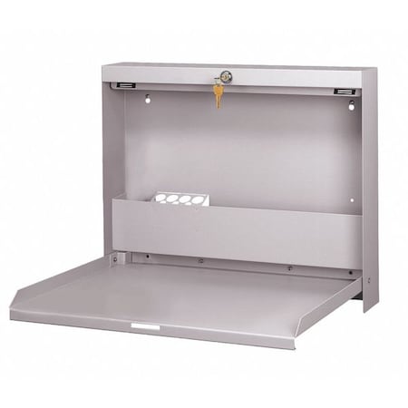 Fold-Up Desk Wall Mount Desk, Locking, Gray Mist, 3-3/8