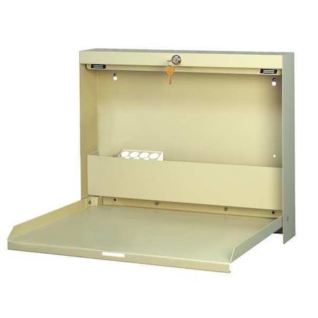 Fold-Up Desk Wall Mount Desk, Locking, Bone White, 3-3/8