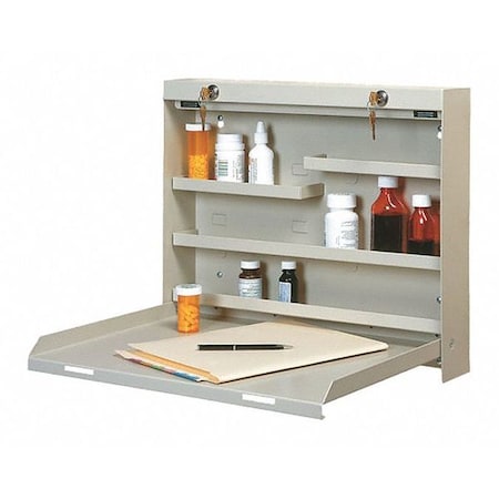 Fold-Up Desk Wall Mount Desk, Economy, Ivory, 3-3/8