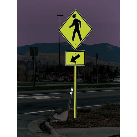 Sign Post Reflector, Plastic, Grn MPN:8008364114