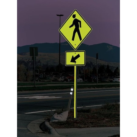 Sign Post Reflector, Plastic, Grn, 3 In. W MPN:8008364214