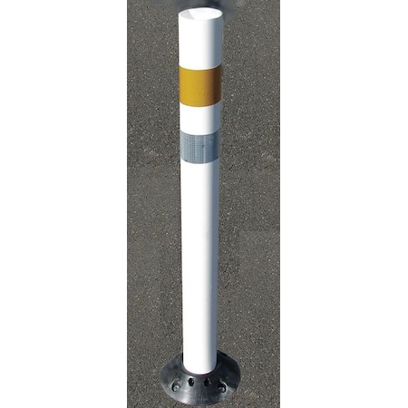 Channelizer Post and Base, Round, Polyurethane White, 36