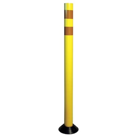 Channelizer Post and Base, Round, Polyurethane Yellow, 36