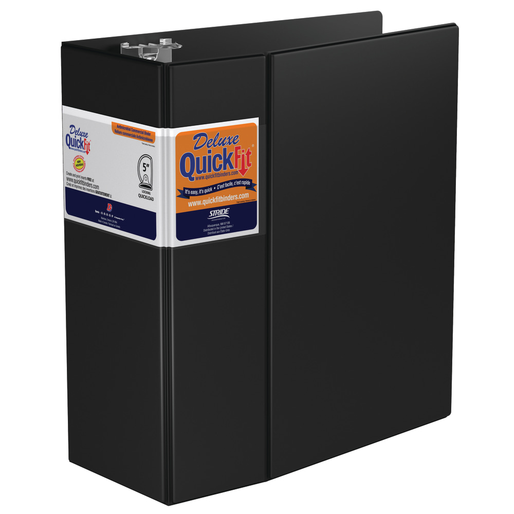 QuickFit Space-Saving Commercial 3-Ring Binder, 5in D-Rings, 50% Recycled, Black MPN:29071
