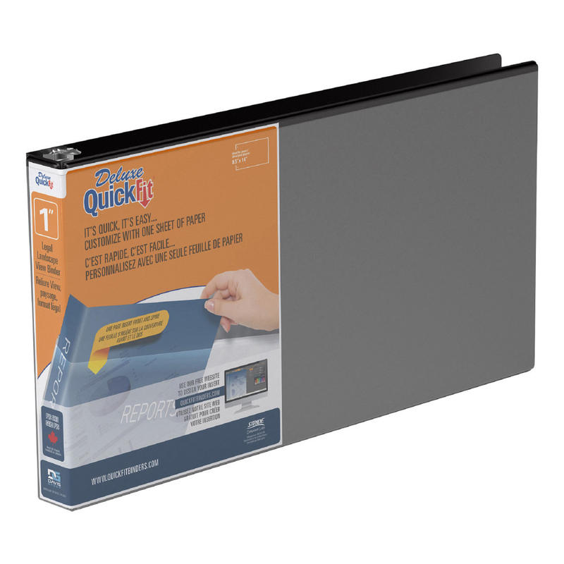QuickFit Heavy Duty View 3-Ring Binder, Spreadsheet, 1in Round Rings, White MPN:95011L