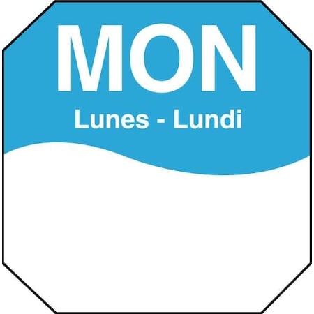 Day Label, Monday, 3-2/7 In. W, PK1000 MPN:1100601