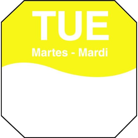 Day Label, Tuesday, 3-1/7 In. W, PK1000 MPN:1100602