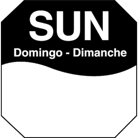 Day Label, Sunday, 3-1/9 In. W, PK1000 MPN:1100607