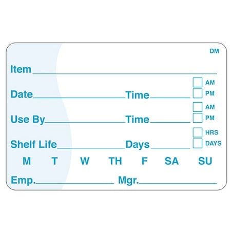 Shelf Life Label, 2 In. H, 3 In. W, PK250 MPN:113390