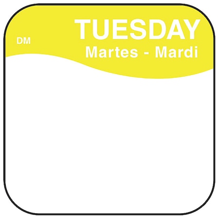 Food Safety Label, Yellow/White, 3/4 in H MPN:IT110037-2-TUE