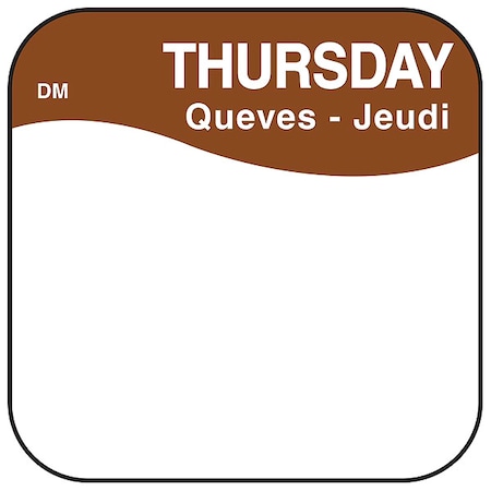 Food Safety Label, Brown/White, 3/4 in H MPN:IT110037-4-THU
