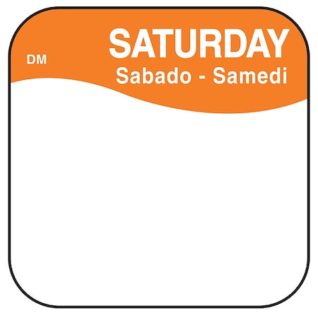Food Safety Label, Orange/White, 3/4 in H MPN:IT110037-6-SAT