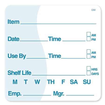 Food Safety Label, White, 2 in H, 1000pk MPN:IT112437