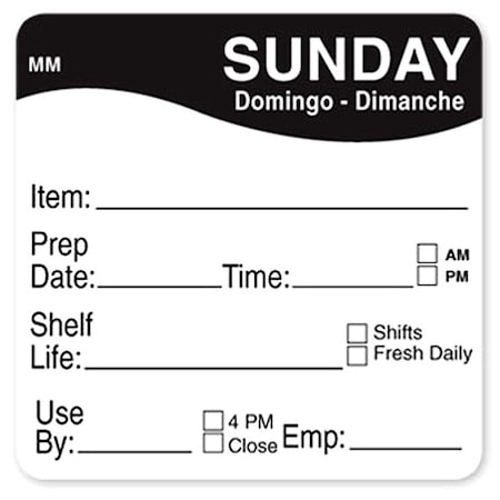 Food Safety Label, Brown/White, 2 in H MPN:IT120156-4-THU