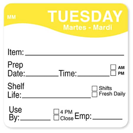 Food Safety Label, Orange/White, 2 in H MPN:IT120156-6-SAT