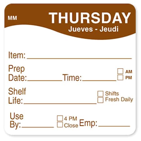 Food Safety Label, Black/White, 2 in H MPN:IT120156-7-SUN