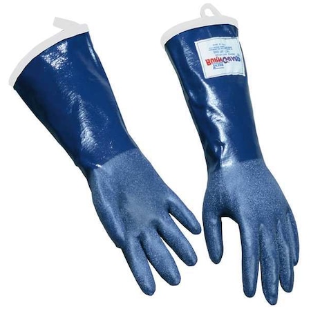 Tucker Steamglove Steam Resistant Gloves, Rubber, 225 Degrees F Max Temp., Gauntlet Cuff Blue, 1 PR MPN:92145