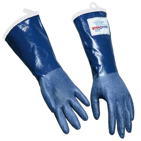 Tucker Steamglove Steam Resistant Gloves, Rubber, 225 Degrees F Max Temp., Gauntlet Cuff Blue, 1 PR MPN:92205