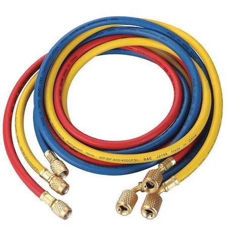 Manifold Hose Set, 72 In, Red, Yellow, Blue MPN:4PDG4