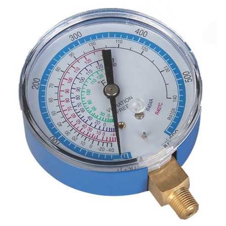 Gauge, 2-3/4 In Dia, Low Side, Blue, 600 psi MPN:4PDK6