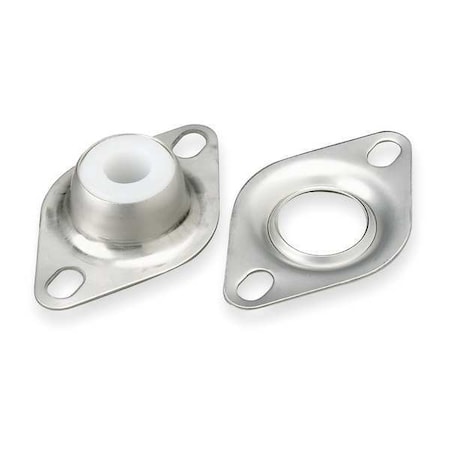 2 Holes, Rhombus Housing, 2 Bolt Flange Bearing, Sleeve, 5/8 in Dia, Stainless Steel MPN:1F574