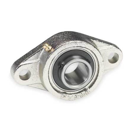 2 Holes, Rhombus Housing, 2 Bolt Flange Bearing, Radial Ball, 1 in Dia, Cast Iron, Set Screw MPN:3FDE2