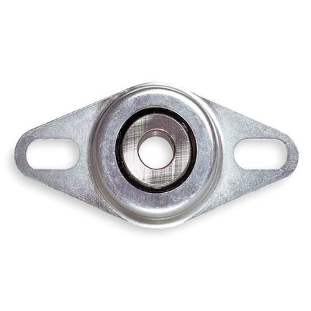 2 Holes, Rhombus Housing, 2 Bolt Flange Bearing, Radial Ball, 1 in Dia, Steel, Set Screw MPN:4X730
