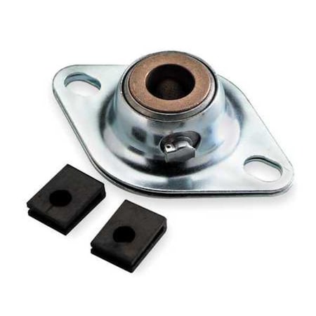 2 Holes, Rhombus Housing, Flange Mount Bearing, Sleeve, 5/8 in Dia, Steel MPN:4X816