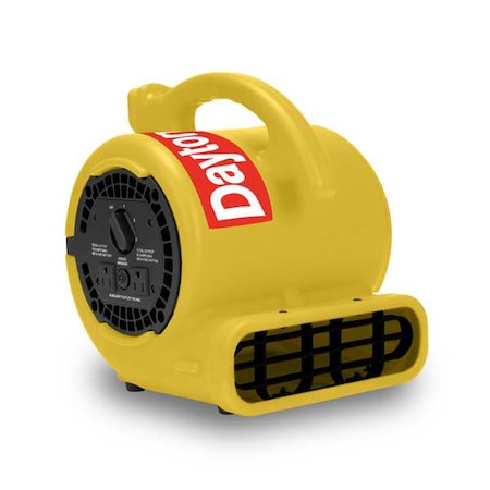 Portable Dryer, 700 cfm, Fixed Frame, 3 Speed, 1/5 hp, 115V AC, 10 ft. Cord, Yellow MPN:61HL69