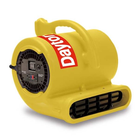 Portable Dryer, 1050 cfm, Fixed Frame, 2 Speed, 1/3 hp, 115V AC, 25 ft. Cord, Yellow MPN:61HL70