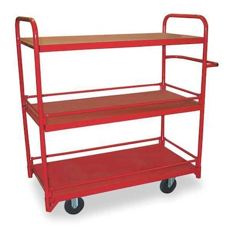 Utility Cart with Lipped Guards & Removable Metal Shelves, Steel, 1, 200 lb Load Capacity, 2 Shelves MPN:1DE94