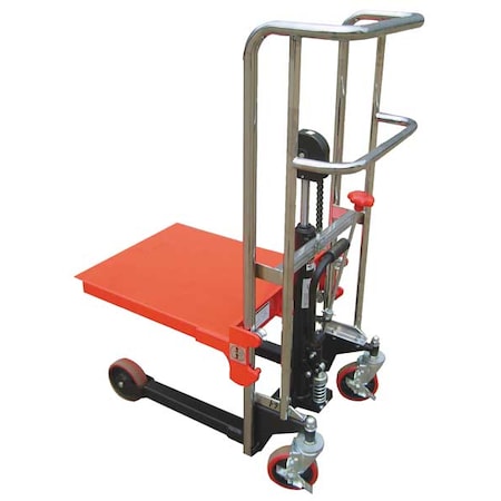 Portable Manual Platform Lift Truck, Manual, 880 lb Load Capacity, Foot Pump Lift Control MPN:4ECX1
