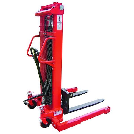 Adj Base Hydraulic Stacker, Load Cap. 2000 lb. MPN:4VMF1
