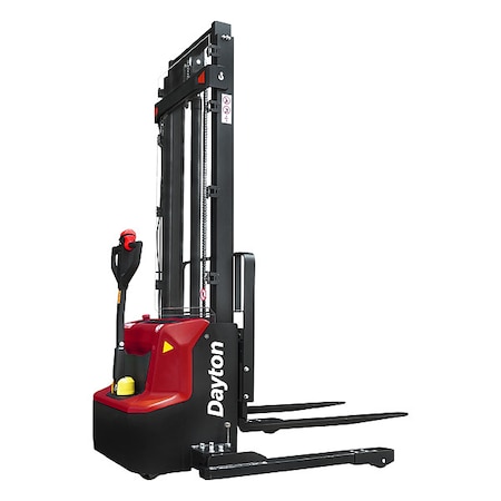 Full Electric Walkie Straddle Stacker: 2, 600 lb Load Capacity, 42 in x 3 15/16 in, Adj MPN:822PC7