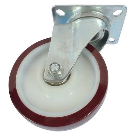 Swivel Caster, Red, Steel, 400 lb MPN:MH13X50702G