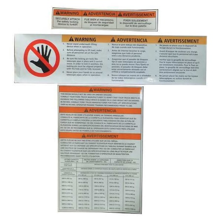 Fork Truck Booms Label Kit MPN:MH4WYT104G