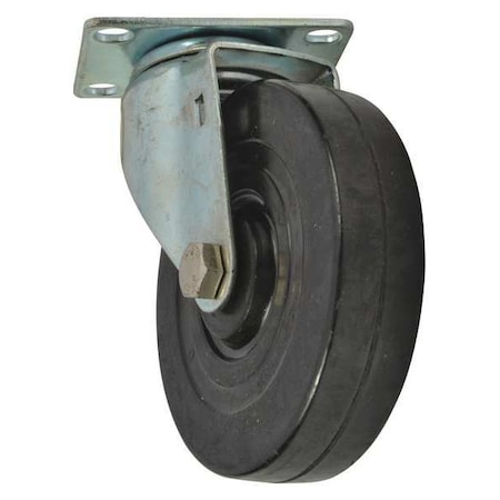 SwivelCaster, Black, Rubber;Steel, 190lb MPN:R5540