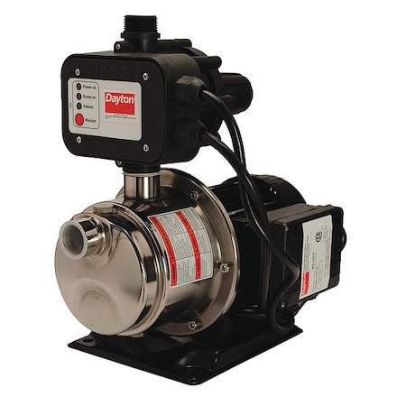 Constant Pressure Booster Pump, 3/4 hp, 115V AC, 1 Phase, 1 in NPT Inlet Size, 1 Stage MPN:4HFZ1