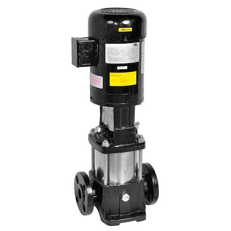 Booster Pump, 1 1/2 hp, 208 to 240/480V AC, 3 Phase, 1-1/4 in Flanged Inlet Size, 8 Stage MPN:5UWJ8