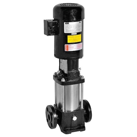 Booster Pump, 2 hp, 208 to 240/480V AC, 3 Phase, 1-1/4 in Flanged Inlet Size, 11 Stage MPN:5UWJ9
