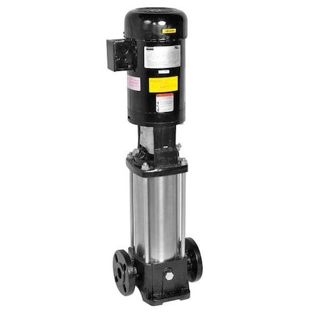Booster Pump, 3 hp, 208 to 240/480V AC, 3 Phase, 1-1/4 in Flanged Inlet Size, 17 Stage MPN:5UWK0