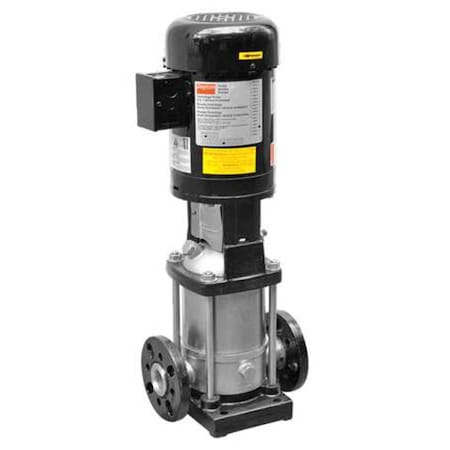 Booster Pump, 1 1/2 hp, 208 to 240/480V AC, 3 Phase, 1-1/4 in Flanged Inlet Size, 8 Stage MPN:5UWL4