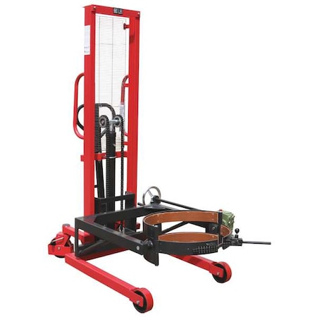 Drum Lifter, 35 in W, Steel, Red; Black MPN:30YP23