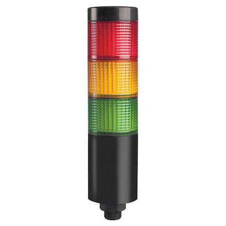 Tower Light Assembly, Red, Yellow, Green, 24V AC/DC, 80 FPM, 56 mm Dia., Direct MPN:26ZT36